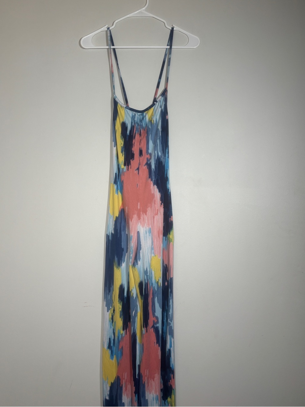 CODIGO Multicolor Abstract Brushstroke Strappy Open Back One-Piece Jumpsuit